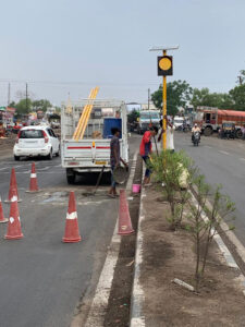 Solar LED Traffic Blinker 